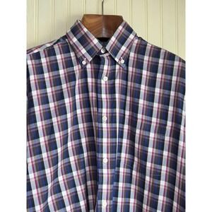 Tailorbyrd Shirt Mens Large Plaid Button Down Long Sleeve Flamingo Logo Casual